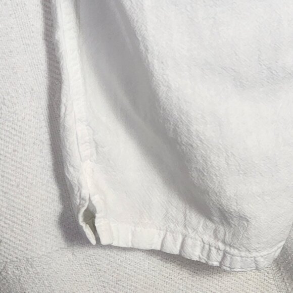 Cottonseed Casual Wear White Drawstring Elastic Waist Wide Leg Crop Pants Size L - Picture 14 of 16